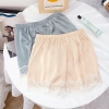 New ice silk safety pants for women's summer, thin, loose, anti-glare, non-curled edges, lace edges, can be worn as outerwear, leggings wholesale Specification image